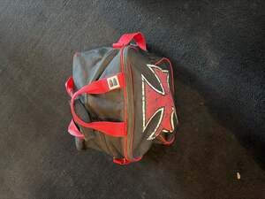 Brunswick Single Ball Bowling Bag Black with Red Iron Cross Graphic